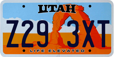 UT license plate Z293XT
