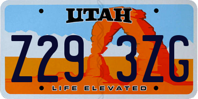 UT license plate Z293ZG