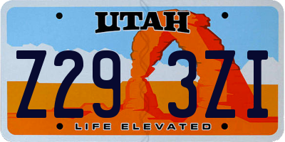 UT license plate Z293ZI