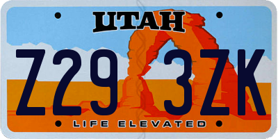 UT license plate Z293ZK