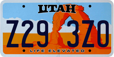 UT license plate Z293ZO