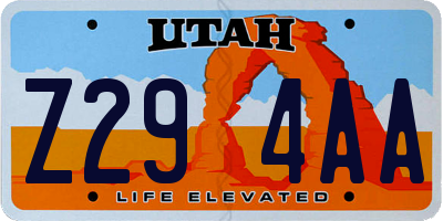 UT license plate Z294AA