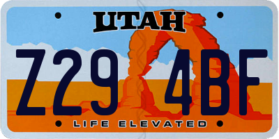 UT license plate Z294BF