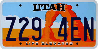 UT license plate Z294EN