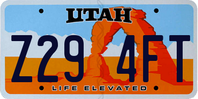 UT license plate Z294FT