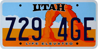 UT license plate Z294GE