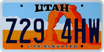 UT license plate Z294HW