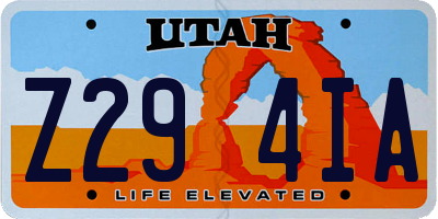 UT license plate Z294IA