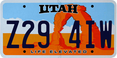 UT license plate Z294IW
