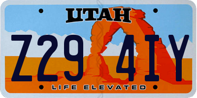 UT license plate Z294IY