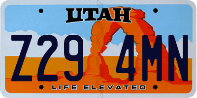UT license plate Z294MN