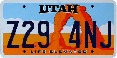 UT license plate Z294NJ