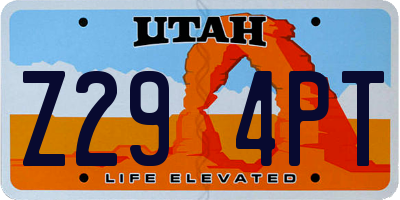 UT license plate Z294PT