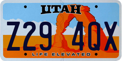 UT license plate Z294QX
