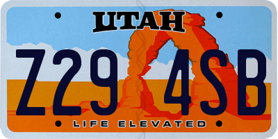 UT license plate Z294SB