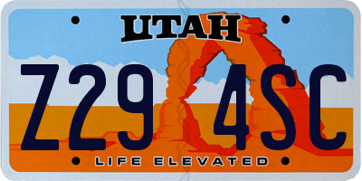 UT license plate Z294SC