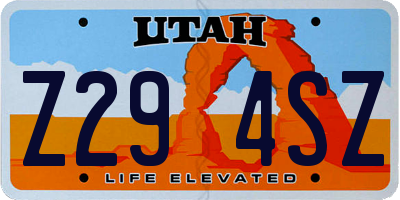 UT license plate Z294SZ