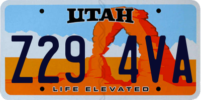 UT license plate Z294VA