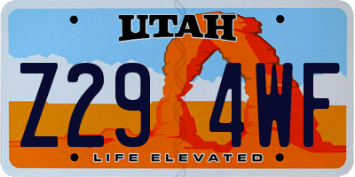 UT license plate Z294WF