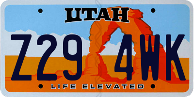 UT license plate Z294WK