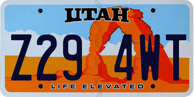 UT license plate Z294WT