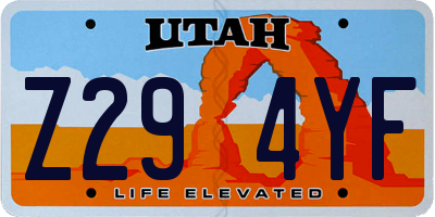 UT license plate Z294YF