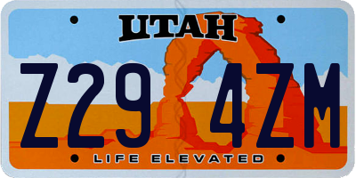 UT license plate Z294ZM