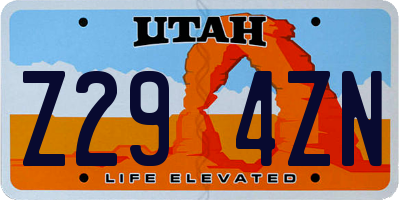 UT license plate Z294ZN