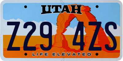 UT license plate Z294ZS