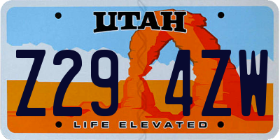 UT license plate Z294ZW