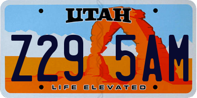 UT license plate Z295AM