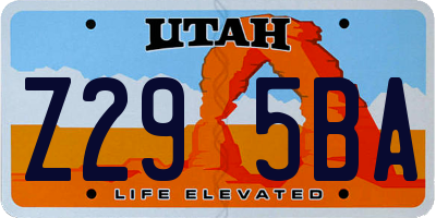 UT license plate Z295BA