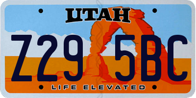 UT license plate Z295BC