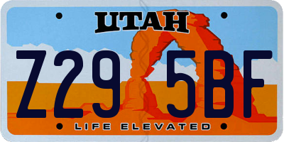 UT license plate Z295BF