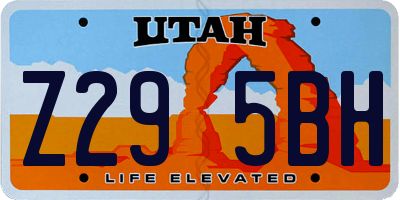 UT license plate Z295BH