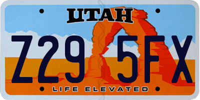 UT license plate Z295FX