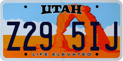 UT license plate Z295IJ