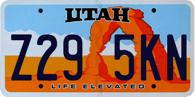 UT license plate Z295KN