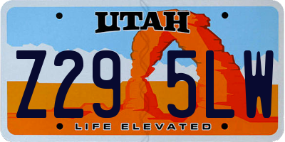 UT license plate Z295LW