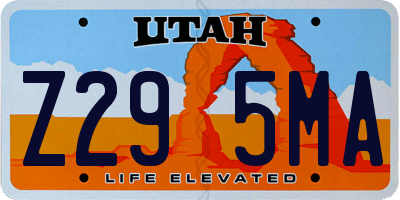 UT license plate Z295MA