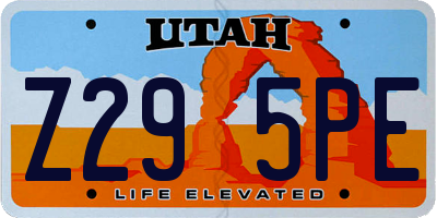 UT license plate Z295PE