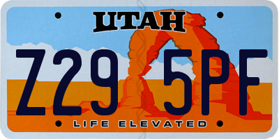 UT license plate Z295PF