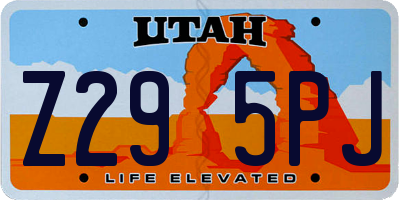 UT license plate Z295PJ
