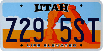 UT license plate Z295ST