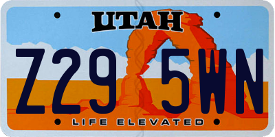 UT license plate Z295WN