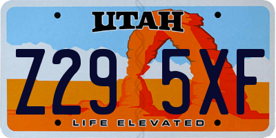 UT license plate Z295XF