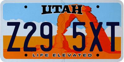 UT license plate Z295XT