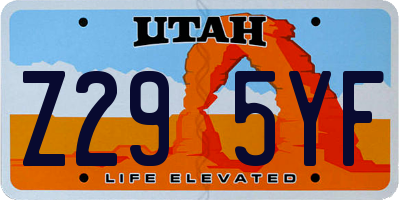 UT license plate Z295YF