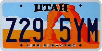 UT license plate Z295YM