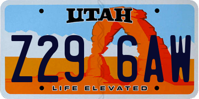 UT license plate Z296AW